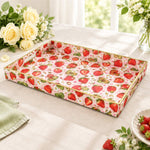 Strawberry Daisy Serving Tray - Pink Berry Fruit Decor - MintiHome