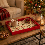 Christmas Santa Claus Serving Tray – Red Rim Holiday Platter - MintiHome