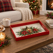 Christmas Decorative Serving Tray – Lantern Poinsettia - MintiHome