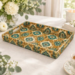 Ramadan Decorative Plastic Serving Tray – Ogee Medallion Lattice full-print plastic serving tray shown in a product view.