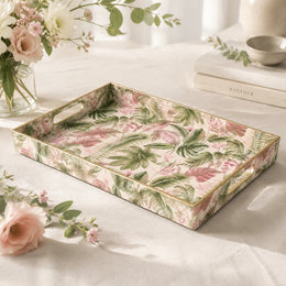 Tropical Floral Serving Tray - Blush Wedding Decor - MintiHome