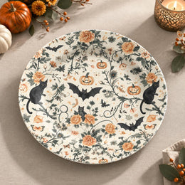 Halloween Decorative Charger Plate – Vintage Chintz Cat - MintiHome