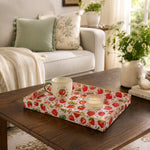 Strawberry Daisy Serving Tray - Pink Berry Fruit Decor - MintiHome