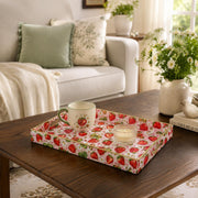 Strawberry Daisy Serving Tray - Pink Berry Fruit Decor - MintiHome