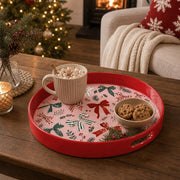 Red Plaid Bow Christmas Plastic Serving Tray – 40x26 - MintiHome