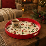Christmas Santa Claus Serving Tray – Red Rim Holiday Platter - MintiHome