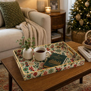 Christmas Poinsettia & Tree Plastic Tray – Patchwork Serving Platter - MintiHome
