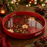 Christmas Santa Claus Red Plastic Serving Tray - Holiday Design - MintiHome