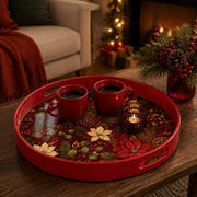 Christmas Santa Claus Red Plastic Serving Tray - Holiday Design - MintiHome