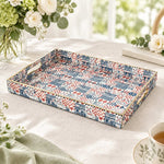 Daily Decorative Plastic Serving Tray – Americana Quilt Patchwork full-print plastic serving tray shown in a product view.