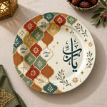 Ramadan Decorative Charger Plate – Moroccan Zellige Tile full-print plastic serving tray shown in a product view.