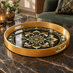 Ramadan & Eid al-Fitr Plastic Serving Tray – Noir Lotus Mandala - MintiHome