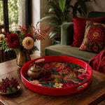 Leopard Print Floral Serving Tray – Botanical Safari Design - MintiHome