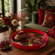 Leopard Print Floral Serving Tray – Botanical Safari Design - MintiHome