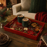 Christmas Santa Claus Red Plastic Serving Tray - Holiday Design - MintiHome