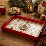 Christmas Gingerbread Serving Tray - Wreath Candy Canes - MintiHome
