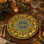 Golden Moroccan Geometric Ramadan Decorative Charger Plate - MintiHome