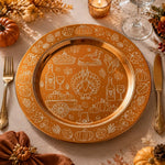 Thanksgiving Charger Plate in Deep Orange for Cozy Dinners - MintiHome