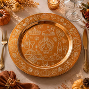 Thanksgiving Charger Plate in Deep Orange for Cozy Dinners - MintiHome