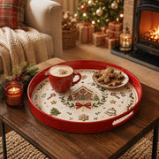 Christmas Gingerbread Serving Tray - Wreath Candy Canes - MintiHome
