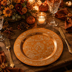 Thanksgiving Charger Plate in Deep Orange for Cozy Dinners - MintiHome