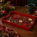 Christmas Santa Claus Red Plastic Serving Tray - Holiday Design - MintiHome