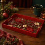 Christmas Santa Claus Red Plastic Serving Tray - Holiday Design - MintiHome