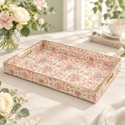 Daily Decorative Plastic Serving Tray – Blush Coral Damask Tile - MintiHome