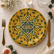 Golden Moroccan Geometric Ramadan Decorative Charger Plate - MintiHome