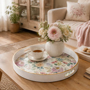 Vintage Pink Peony Blue Rose Wedding Plastic Serving Tray Rectangular - MintiHome