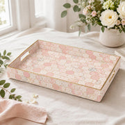 Pink Marble Hexagon Plastic Serving Tray – Full Print Border - MintiHome