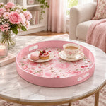 Valentine's Day Plastic Serving Tray – Bows and Cherries - MintiHome