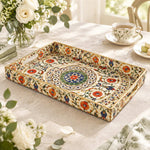Ramadan Decorative Plastic Serving Tray – Iznik Carnation Tulip Spray full-print plastic serving tray shown in a product view.