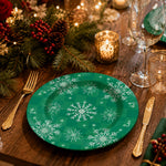 Christmas Green Gingham Charger Plate - Snowflake Cottage - MintiHome