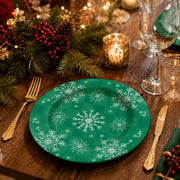 Christmas Green Gingham Charger Plate - Snowflake Cottage - MintiHome