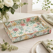 Christmas Star & Botanical Plastic Tray – Snowflake Serving Platter - MintiHome