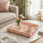 Pink Monstera Serving Tray - Blush Wedding Table Decor - MintiHome