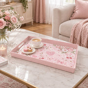 Valentine's Day Plastic Serving Tray – Bows and Cherries - MintiHome