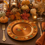 Thanksgiving Charger Plate with Rich Terracotta Finish - MintiHome