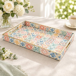 Daily Decorative Plastic Serving Tray – Moroccan Star Tile - MintiHome