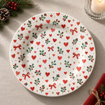Valentine's Day Decorative Charger Plate – Heart Berry Sprig full-print plastic serving tray shown in a product view.