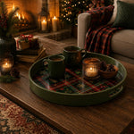 Christmas Plaid Plastic Serving Tray – Holly Snowflake Holiday - MintiHome