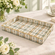 Daily Decorative Plastic Serving Tray – Sprig Check Floral full-print plastic serving tray shown in a product view.