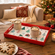 Christmas Whimsical Trees Serving Tray - Playful Pattern - MintiHome
