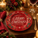 Christmas Decorative Charger Plate – Gold Garland Wreath - MintiHome