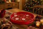 Christmas Santa Reindeer Serving Tray – Red Christmas Platter - MintiHome