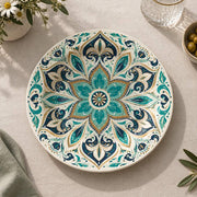 Ramadan Decorative Charger Plate – Eight Point Arabesque Medallion full-print plastic serving tray shown in a product view.
