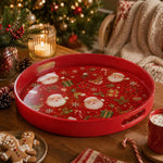 Christmas Santa Reindeer Serving Tray – Red Christmas Platter - MintiHome