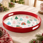 Christmas Whimsical Trees Serving Tray - Playful Pattern - MintiHome