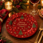 Christmas Decorative Charger Plate – Red Bow Christmas - MintiHome